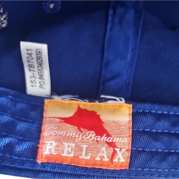 Tommy Bahama Tip Your Hat Margarita Cotton Hat Embroidered Logo Relaxed Fit Blue - Picture 11 of 15
